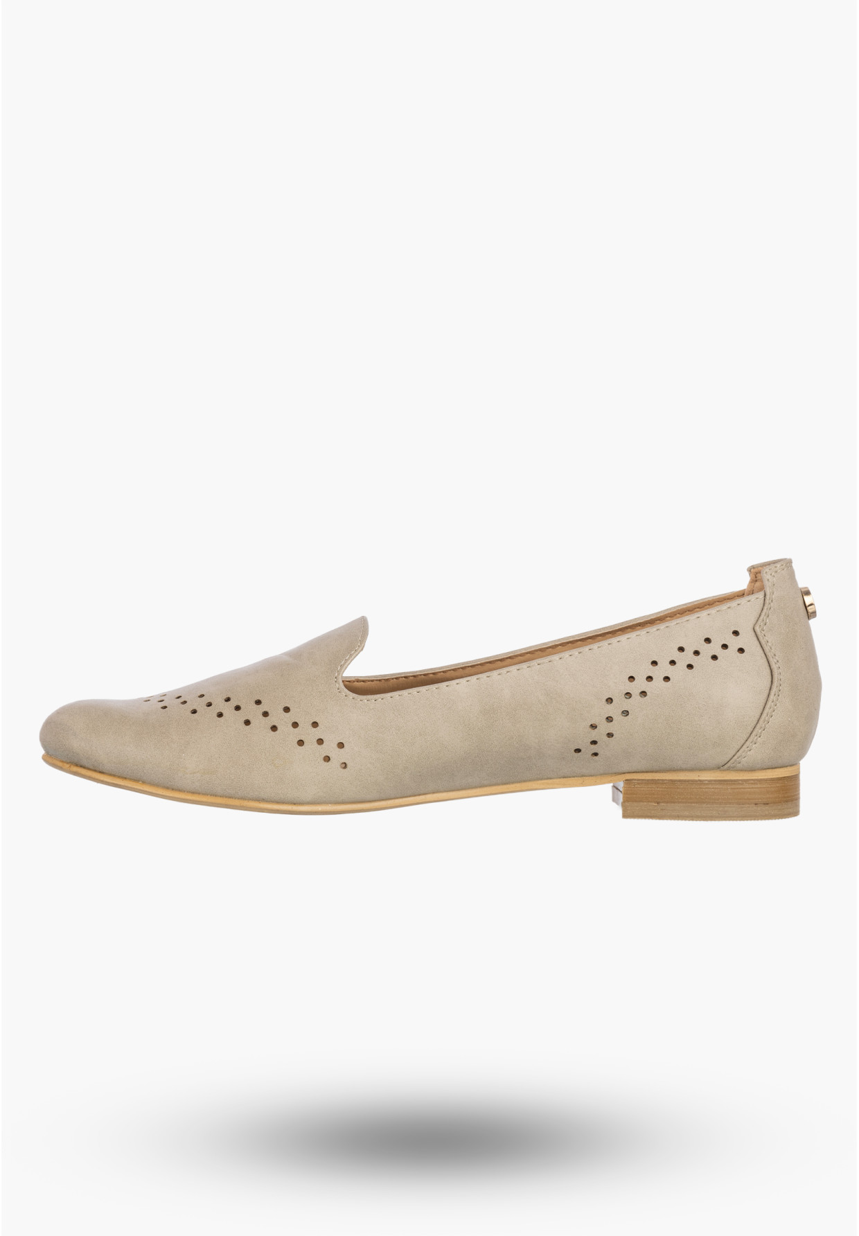 Baleriny Damskie Ekoskóra Buty Wsuwane Eleganckie Mokasyny Szare Jezzi