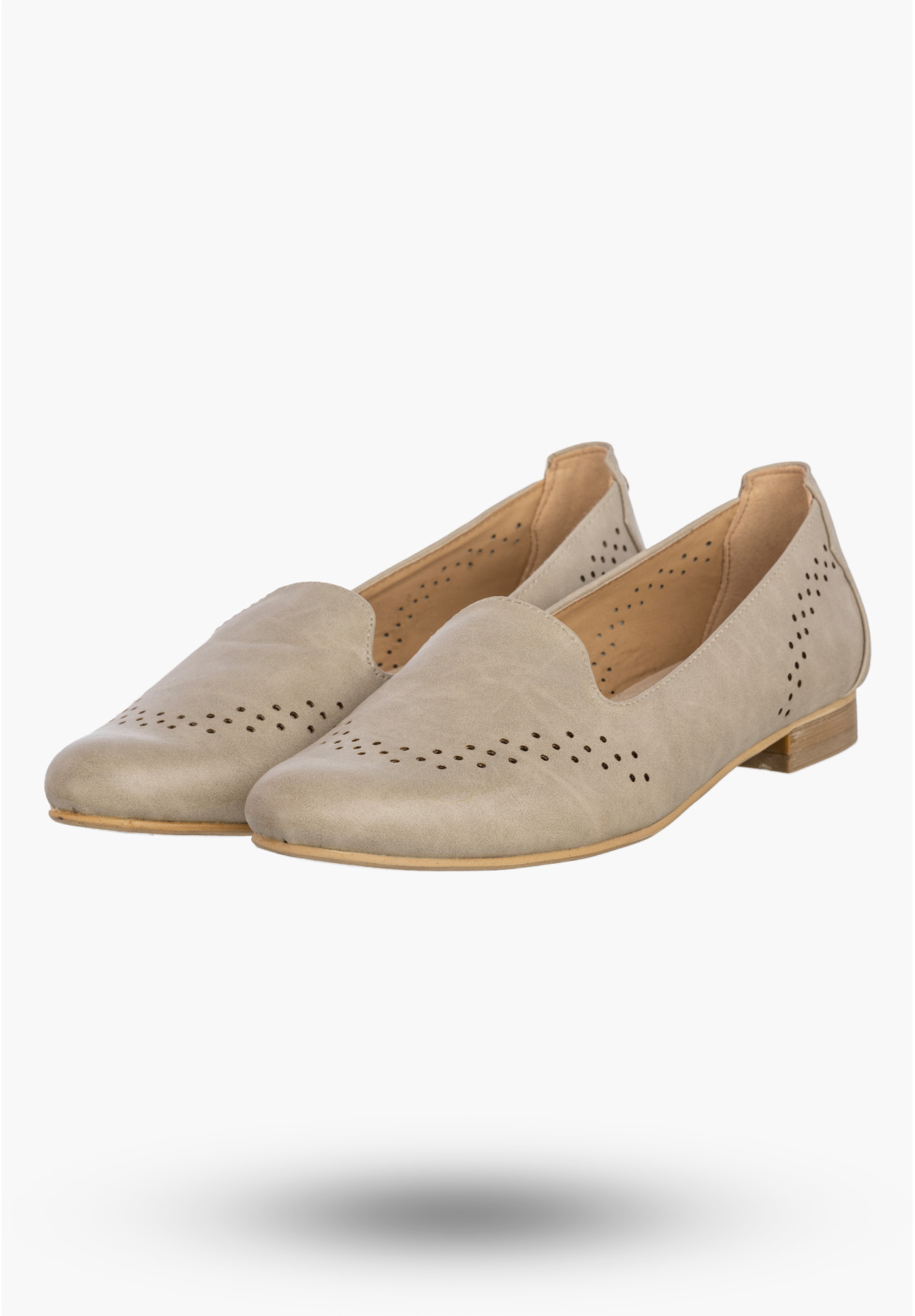 Baleriny Damskie Ekoskóra Buty Wsuwane Eleganckie Mokasyny Szare Jezzi
