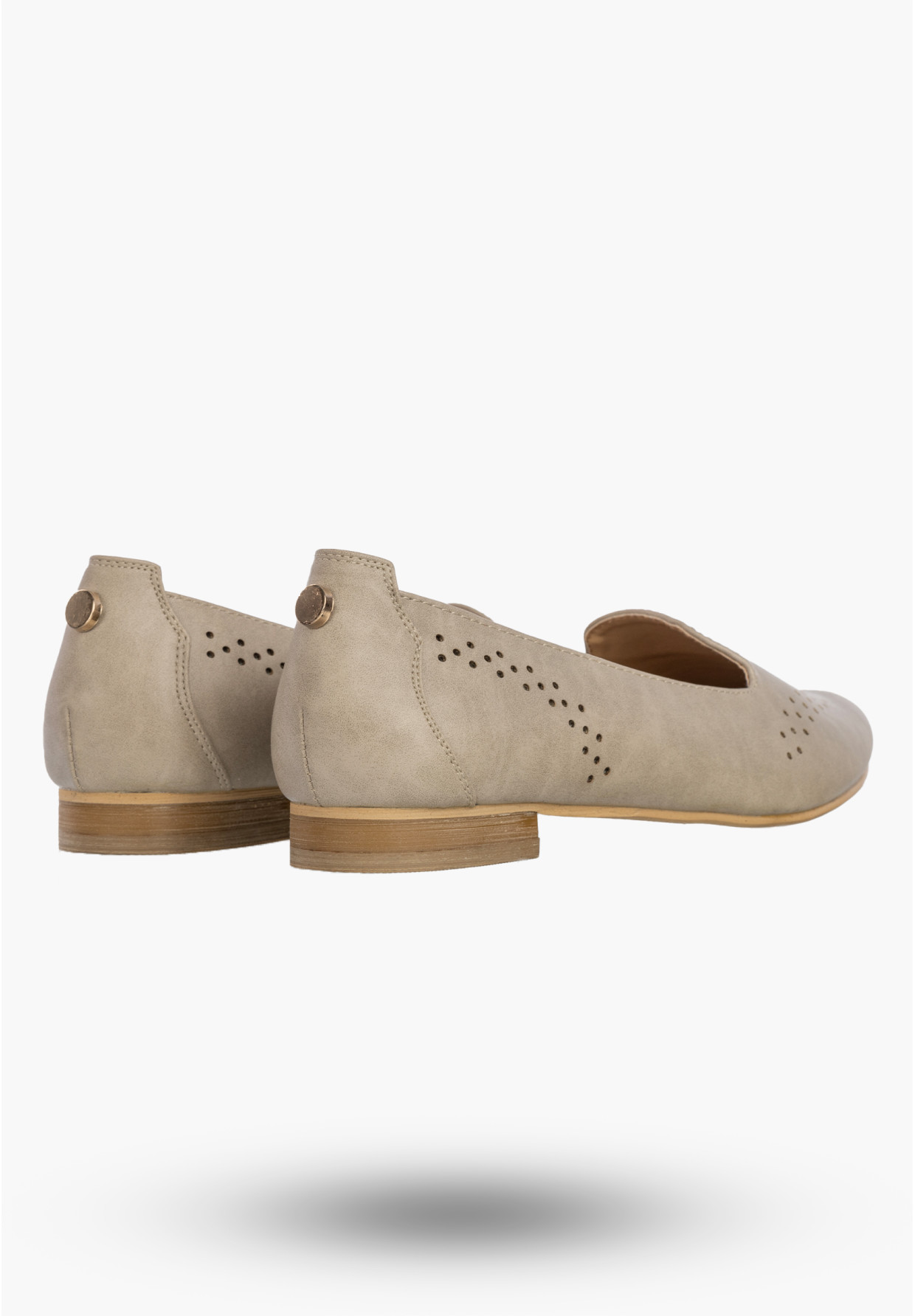Baleriny Damskie Ekoskóra Buty Wsuwane Eleganckie Mokasyny Szare Jezzi