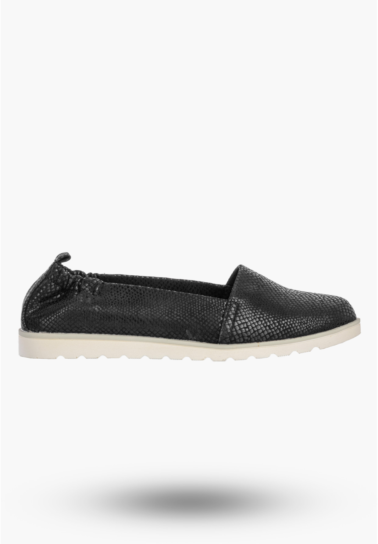 Baleriny Damskie Ekoskóra Buty Wsuwane Półbuty Casual Lekkie Czarne Jezzi
