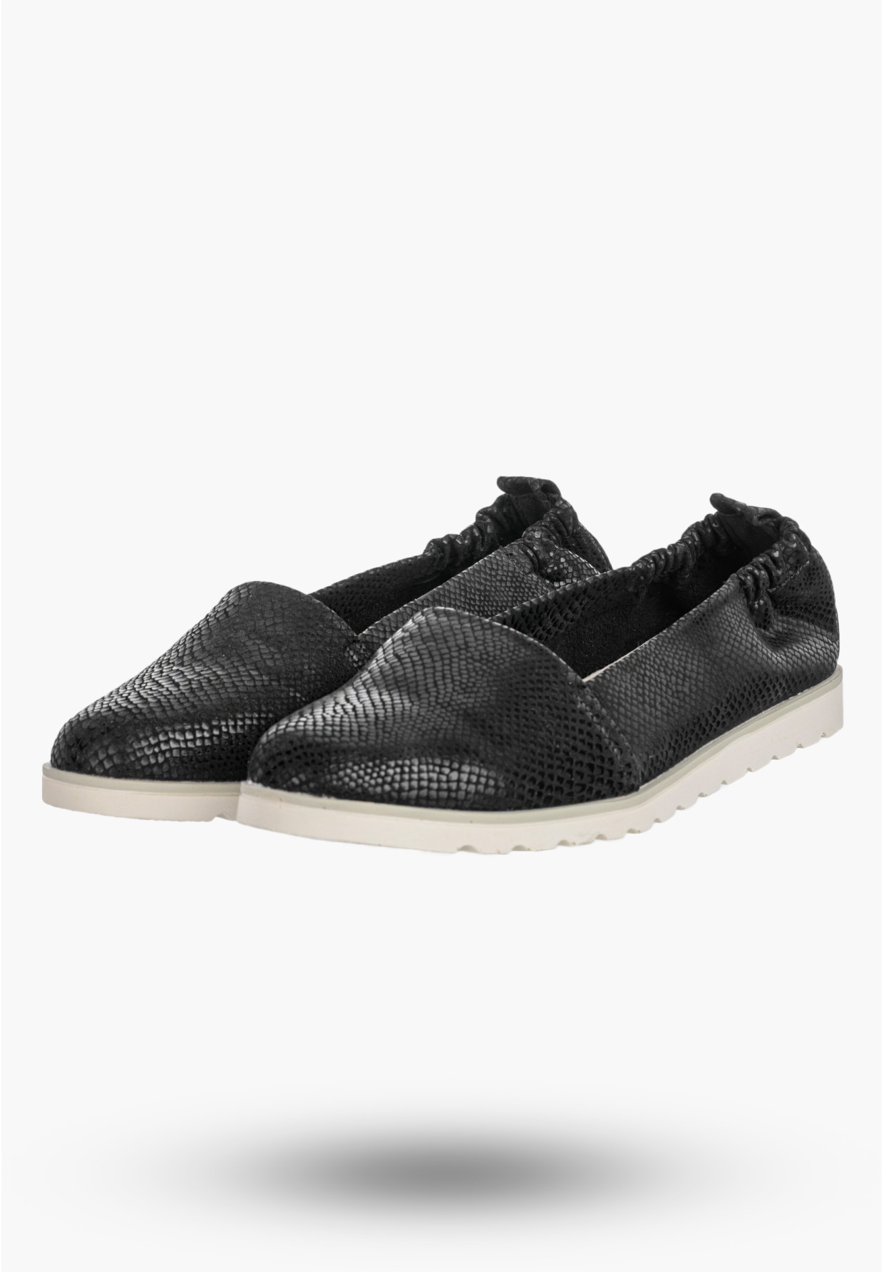 Baleriny Damskie Ekoskóra Buty Wsuwane Półbuty Casual Lekkie Czarne Jezzi