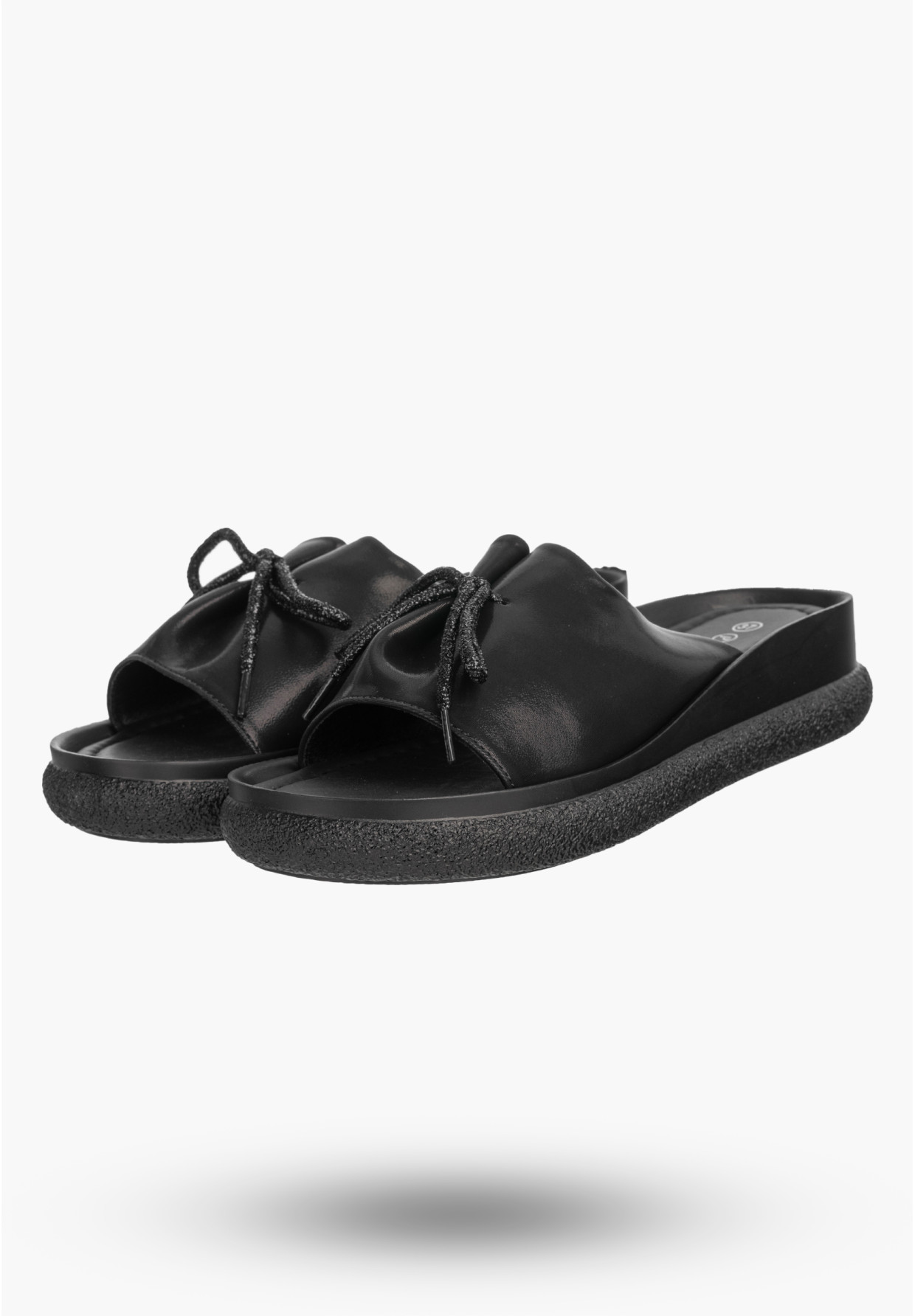 Klapki Damskie Ekoskóra Eleganckie Buty Na Platformie Letnie Czarne Potocki 26-43366