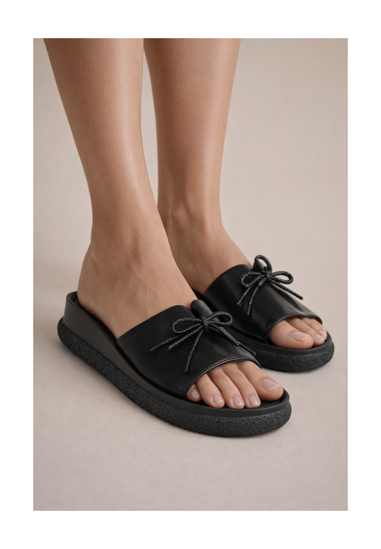 Klapki Damskie Ekoskóra Eleganckie Buty Na Platformie Letnie Czarne Potocki 26-43366
