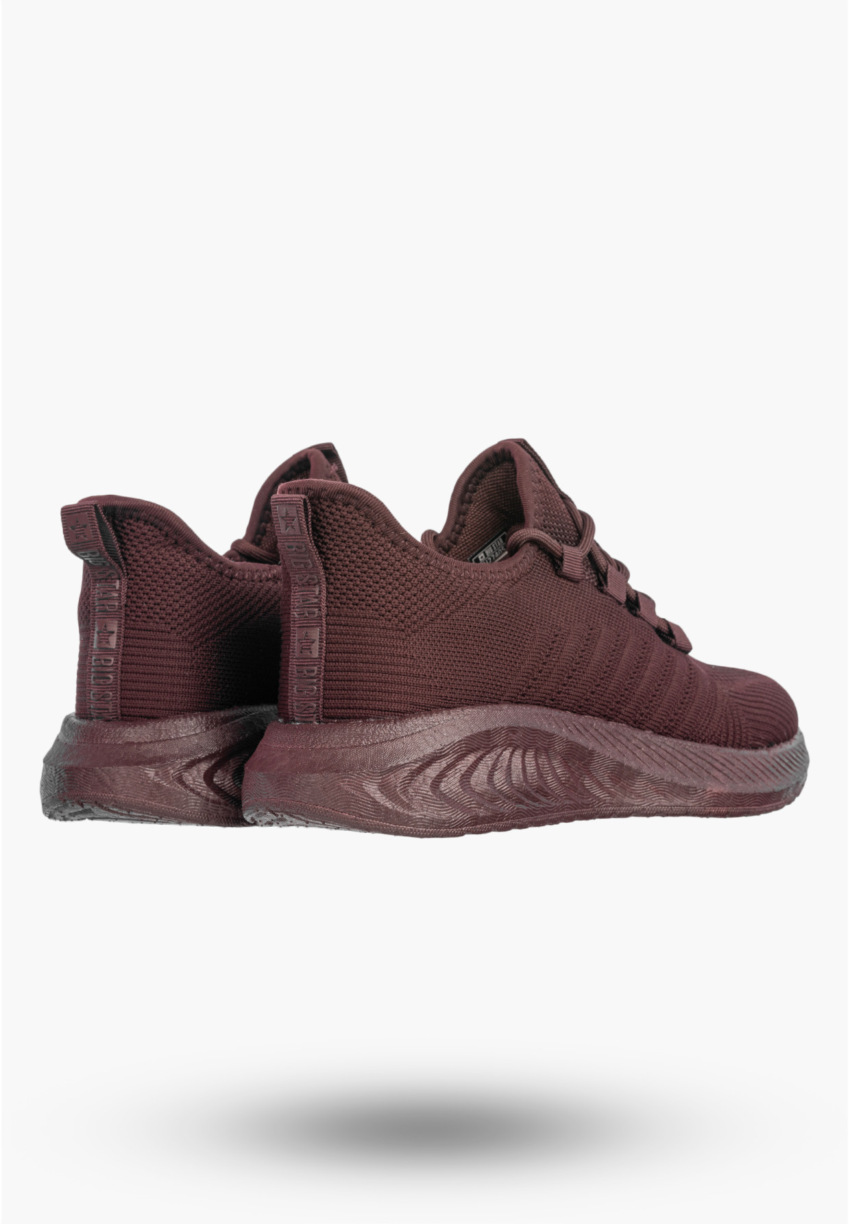 Sneakersy Damskie BIG STAR Buty Sportowe Lekkie Wsuwane Burgundowe UU274053