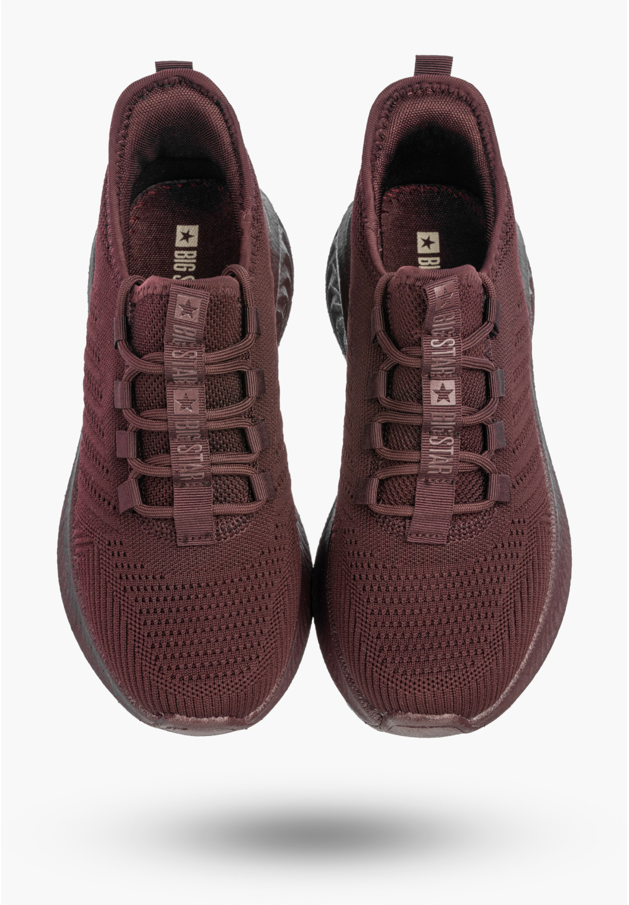 Sneakersy Damskie BIG STAR Buty Sportowe Lekkie Wsuwane Burgundowe UU274053