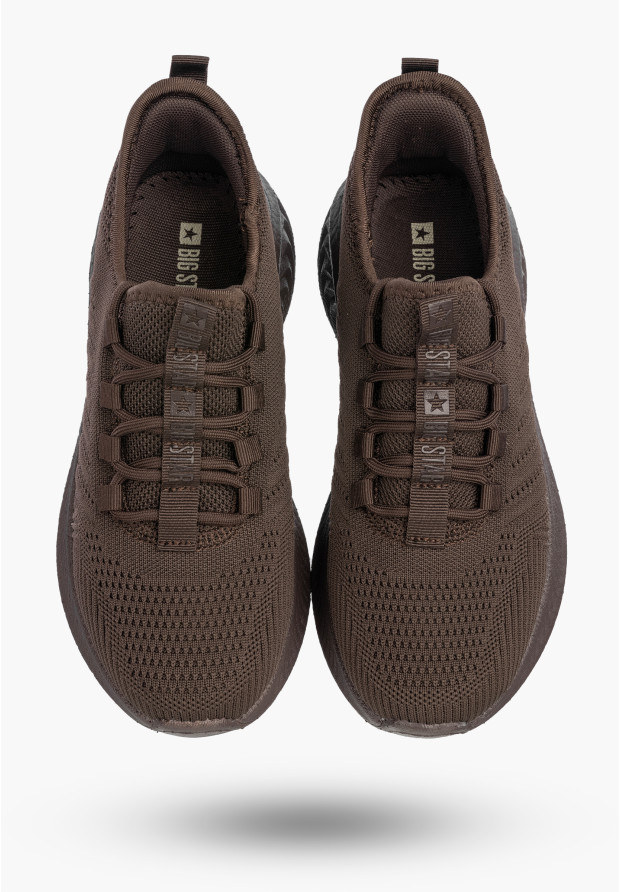 Sneakersy Damskie BIG STAR Buty Sportowe Lekkie Wsuwane Brązowe UU274055