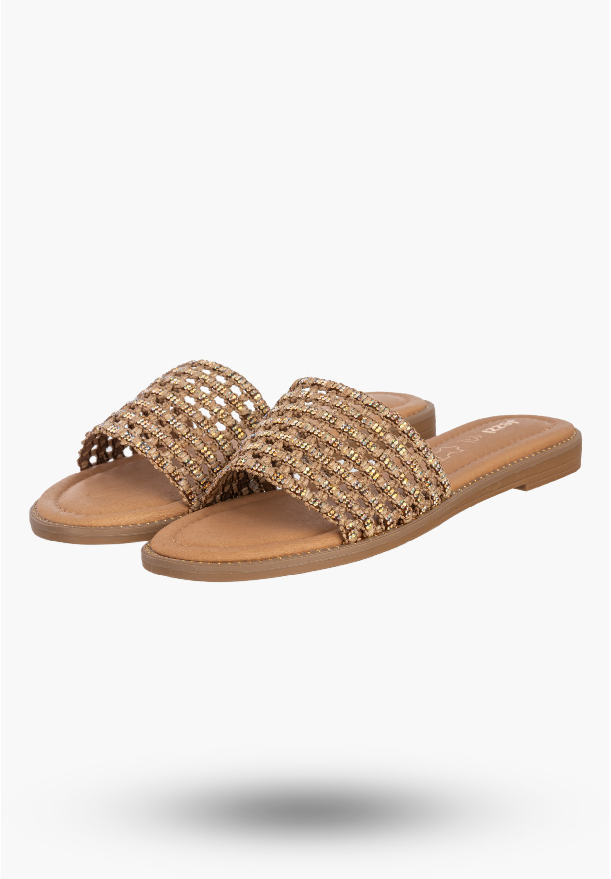 Klapki Damskie Ekoskóra Letnie Buty Eleganckie Casual Brązowe Jezzi 26SD98-9832