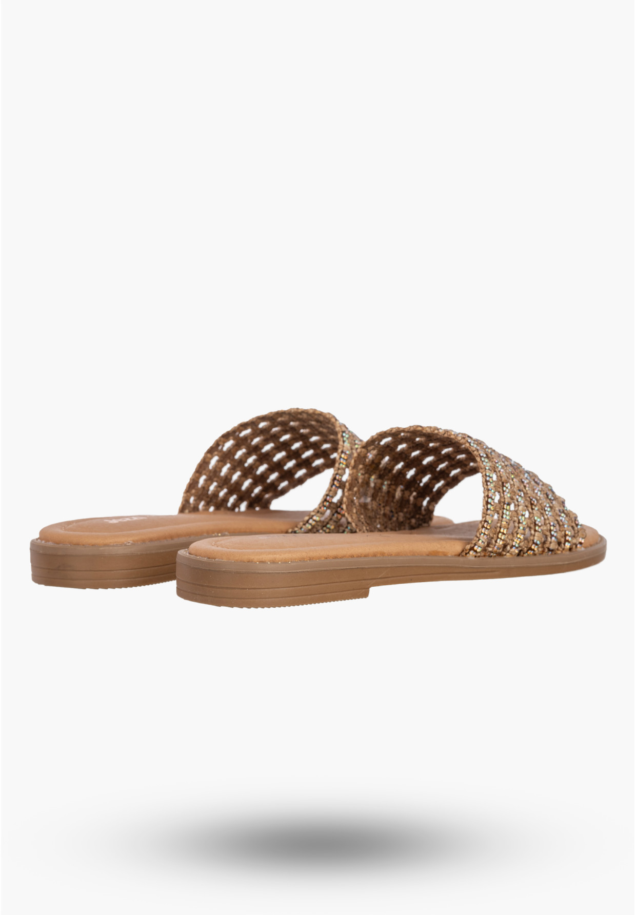Klapki Damskie Ekoskóra Letnie Buty Eleganckie Casual Brązowe Jezzi 26SD98-9832