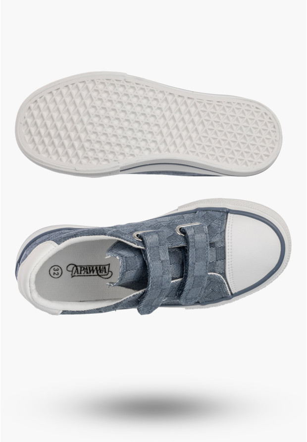 Trampki Dziecięce Buty Na Rzepy Sportowe Sneakersy Casual Granatowe Apawwa