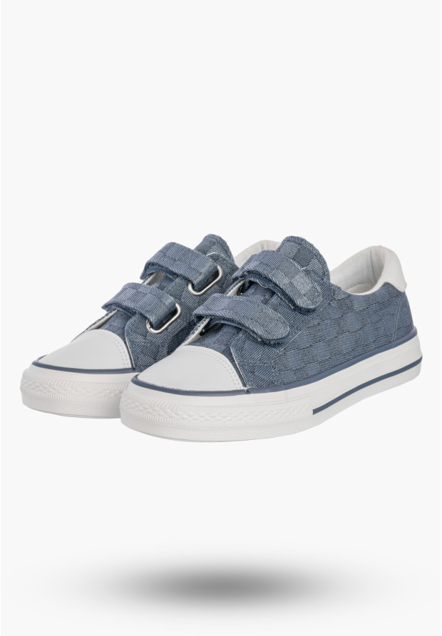 Trampki Dziecięce Buty Na Rzepy Sportowe Sneakersy Casual Granatowe Apawwa