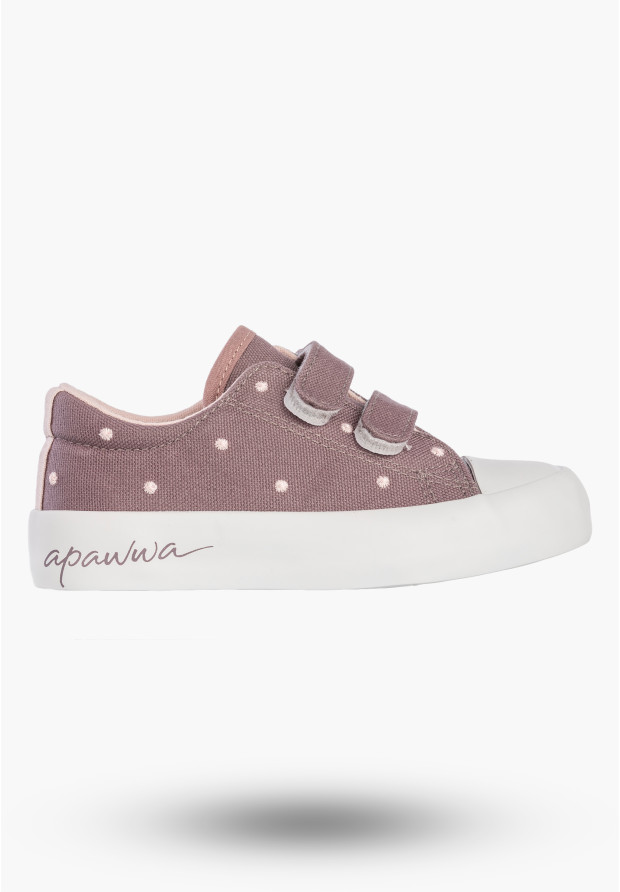 Trampki Dziecięce Buty Na Rzepy Sportowe Sneakersy Casual Fioletowe Apawwa