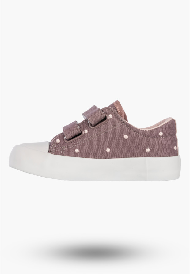 Trampki Dziecięce Buty Na Rzepy Sportowe Sneakersy Casual Fioletowe Apawwa
