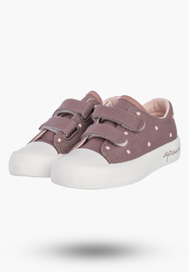 Trampki Dziecięce Buty Na Rzepy Sportowe Sneakersy Casual Fioletowe Apawwa