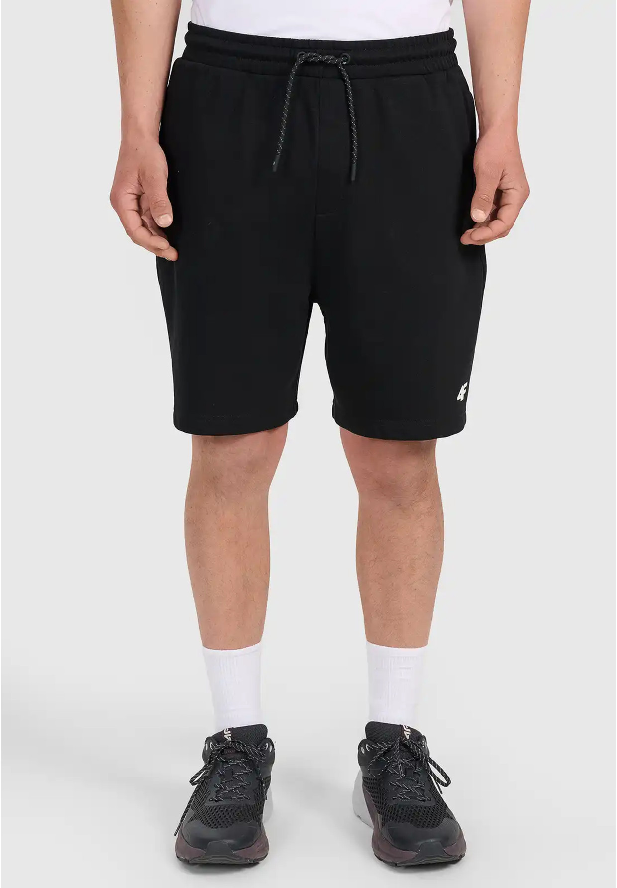 Spodenki Męskie 4F Sportowe Szorty Basic Bawełna Czarne 4FWMM00TSHOM0836