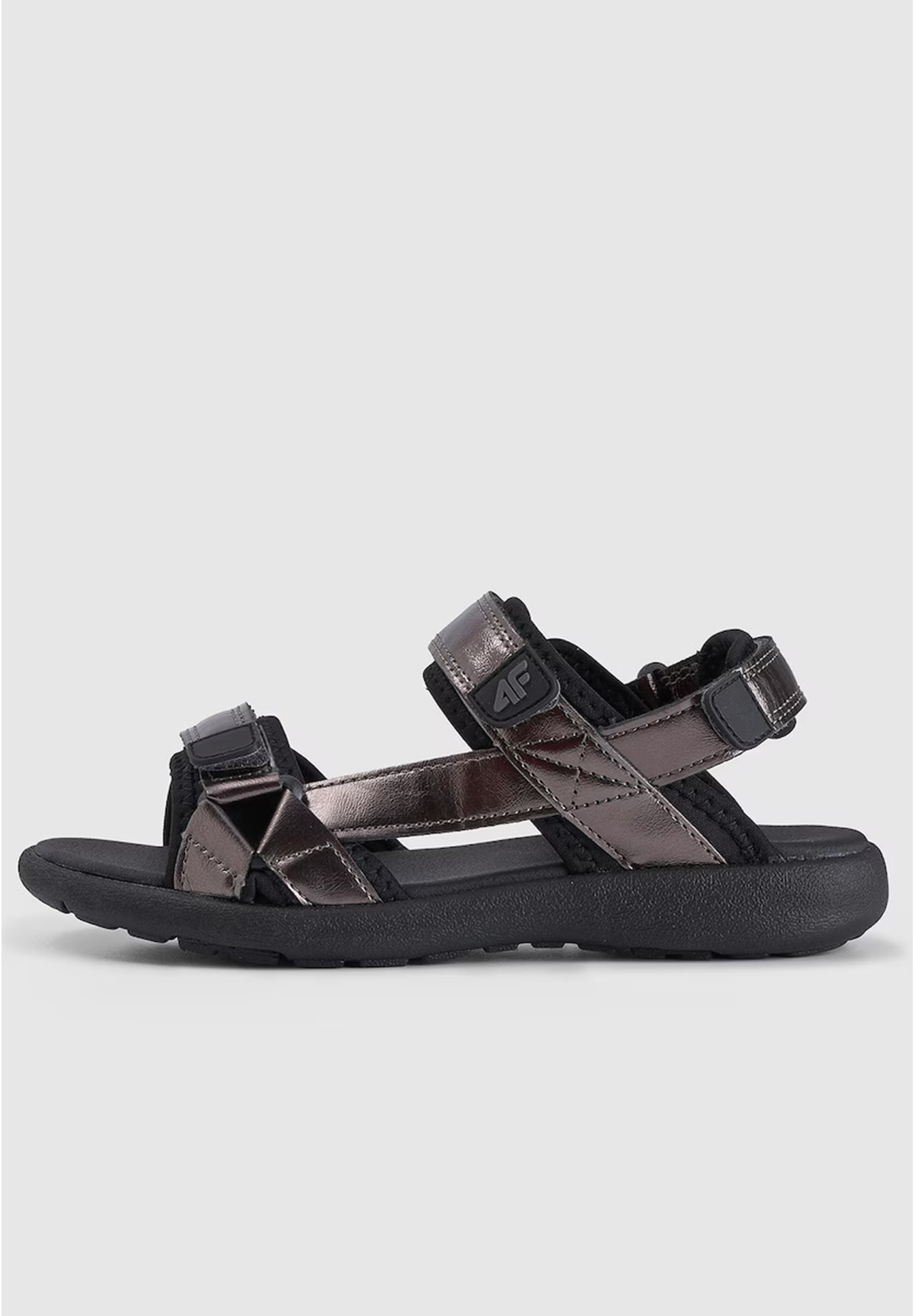 Sandały Dziewczęce 4F Buty Sportowe Na Rzepy Letnie Czarne 4FJRSS24FSANF063