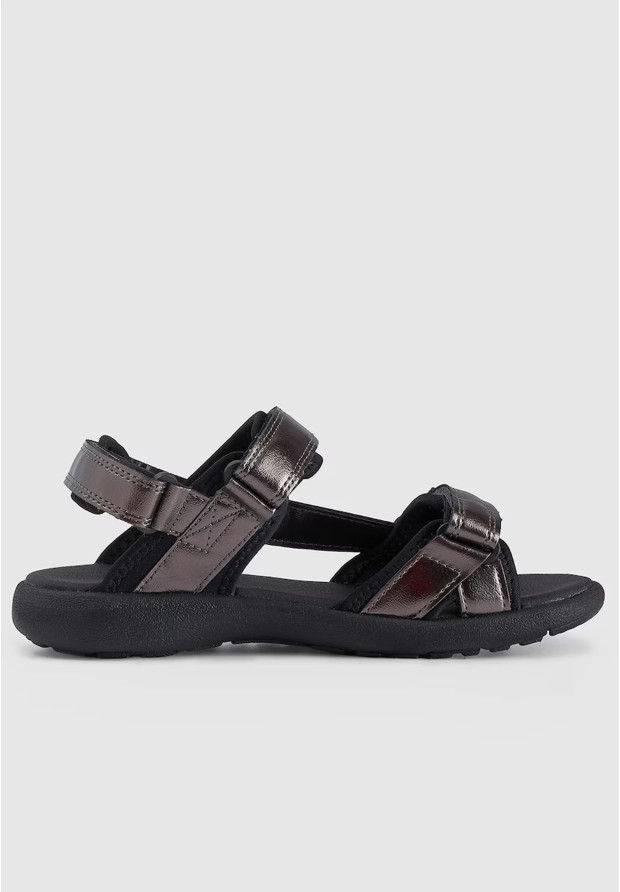 Sandały Dziewczęce 4F Buty Sportowe Na Rzepy Letnie Czarne 4FJRSS24FSANF063