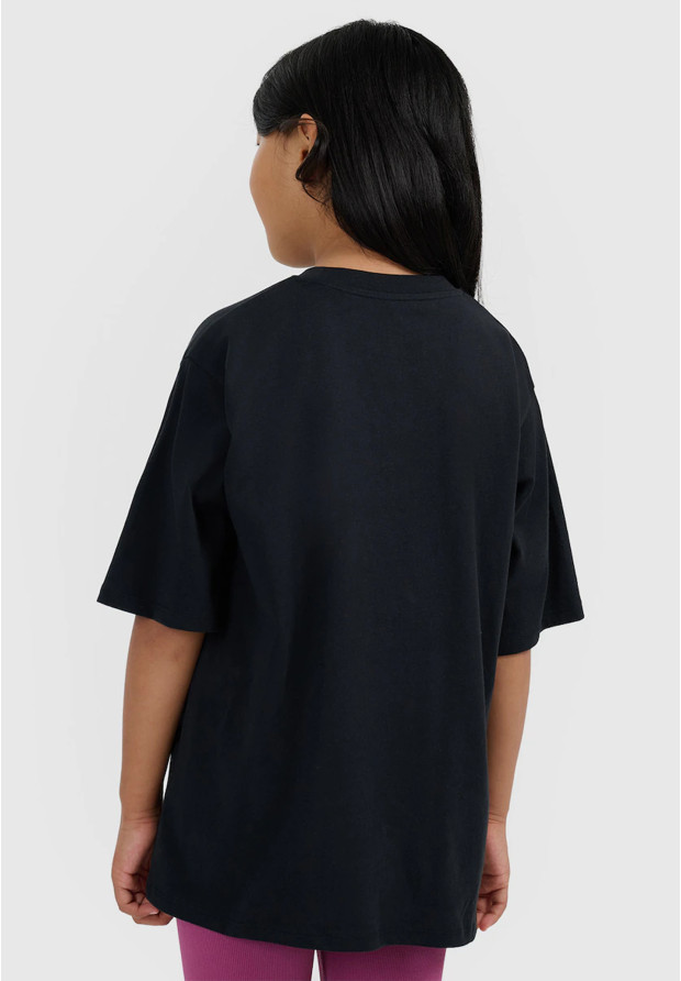 Koszulka Dziewczęca 4F T-shirt Z Nadrukiem Oversize Bawełna Czarny 4FJWAW25TTSHF2395