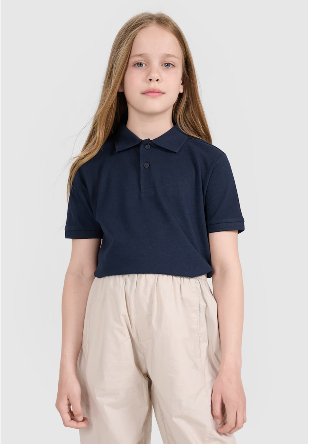 Koszulka Dziecięca 4F T-shirt Polo Z Kołnierzem Granatowy 4FJWMM00TPTSU513