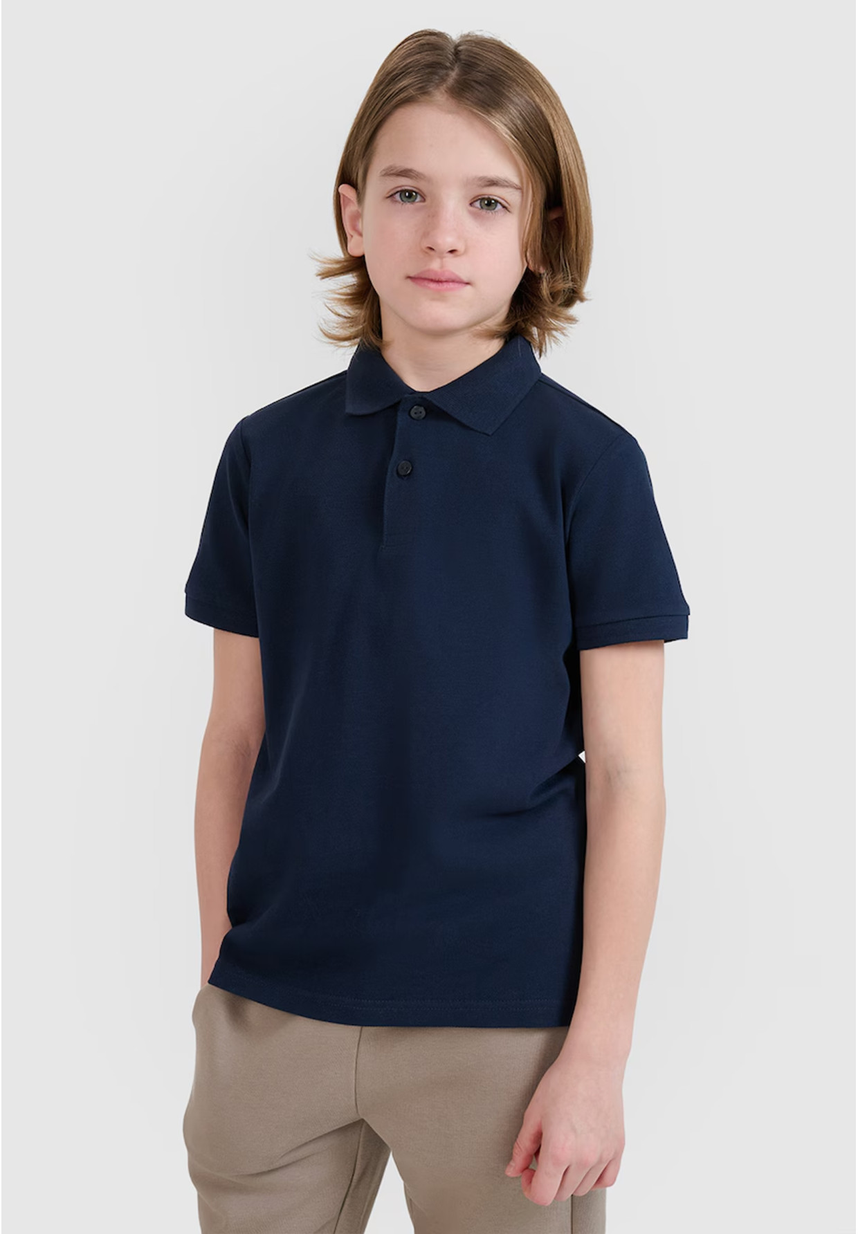 Koszulka Dziecięca 4F T-shirt Polo Z Kołnierzem Granatowy 4FJWMM00TPTSU513