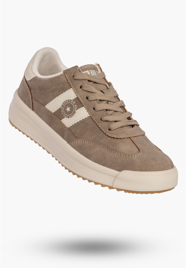 Sneakersy damskie BIG STAR beżowe z ekoskóry