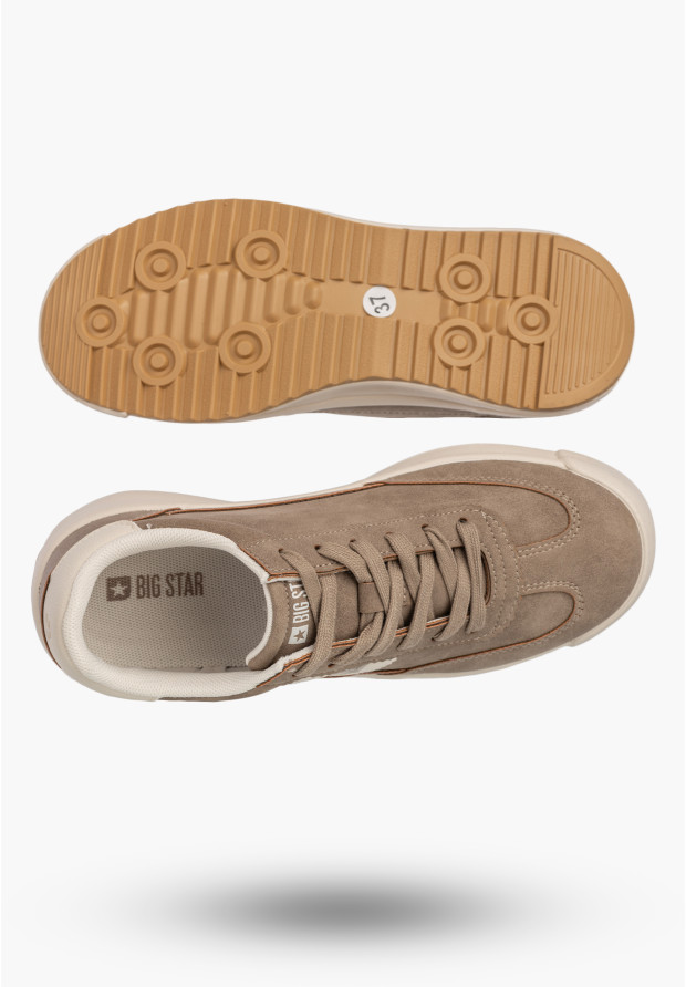 Sneakersy Damskie BIG STAR Buty Sportowe Półbuty Beżowe UU274025