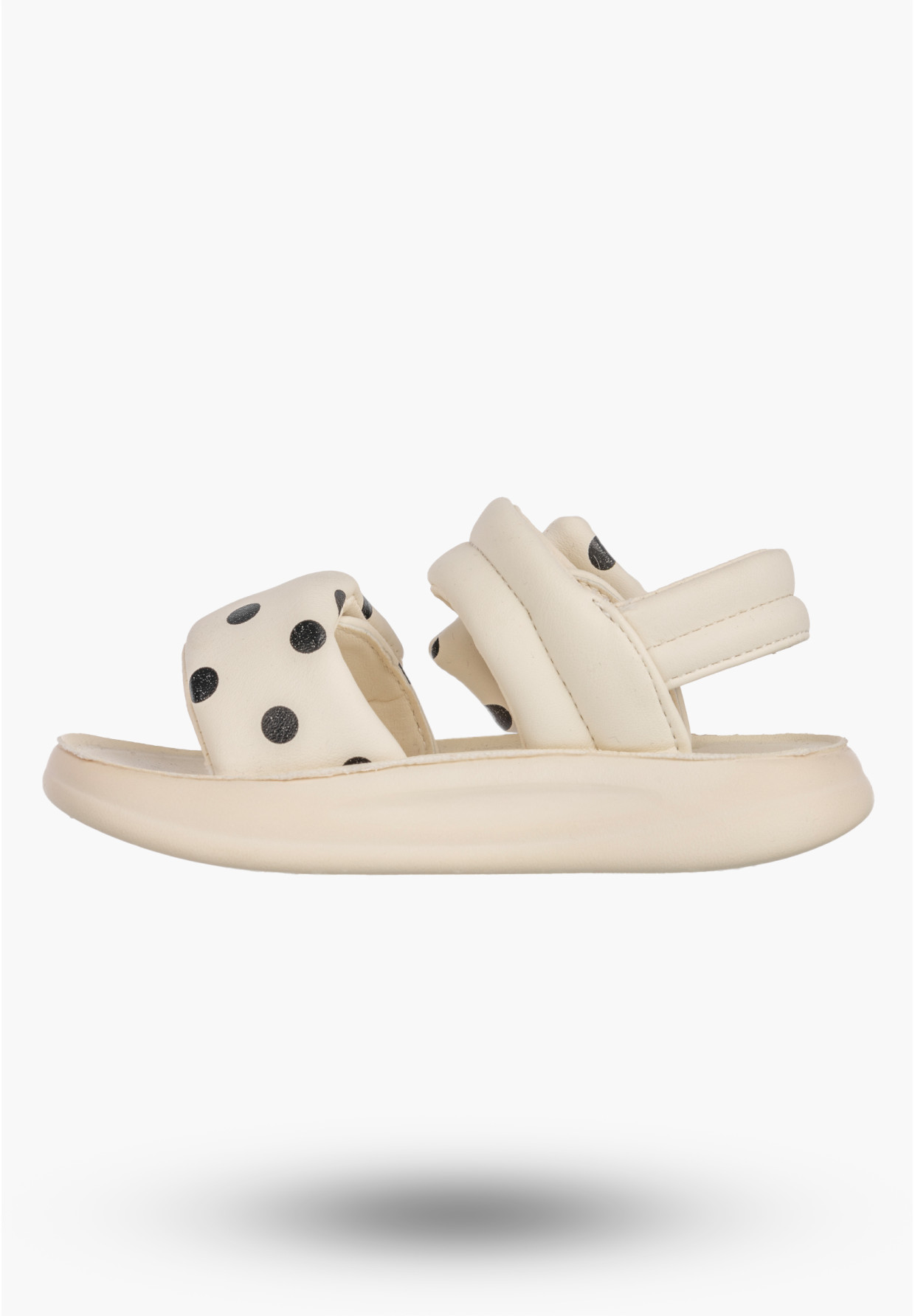 Sandały Dziewczęce Ekoskóra Buty Na Rzepy Kremowe W Kropki Apawwa P950