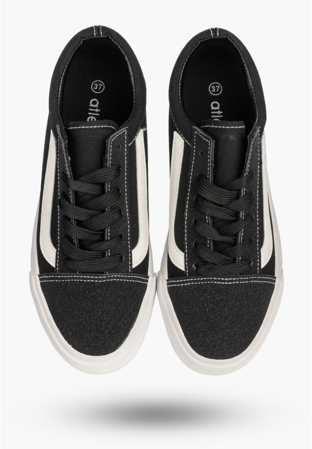 Tenisówki Damskie Buty Sportowe Trampki Casual Sneakersy Czarne atletico