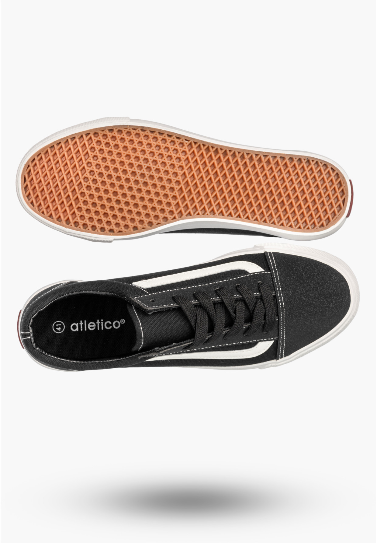 Tenisówki Męskie Buty Sportowe Trampki Casual Sneakersy Czarny/Biały atletico