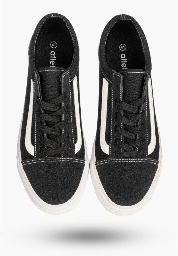 Tenisówki Męskie Buty Sportowe Trampki Casual Sneakersy Czarny/Biały atletico