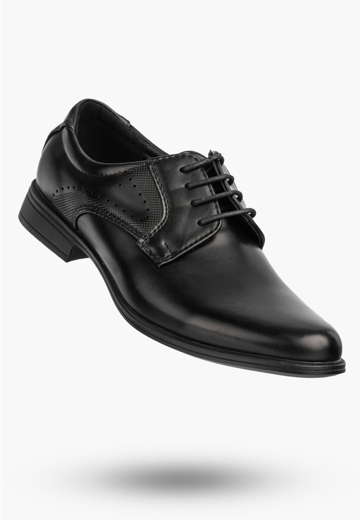 Buty Chłopięce Ekoskóra Eleganckie Wizytowe Komunijne Półbuty Czarne