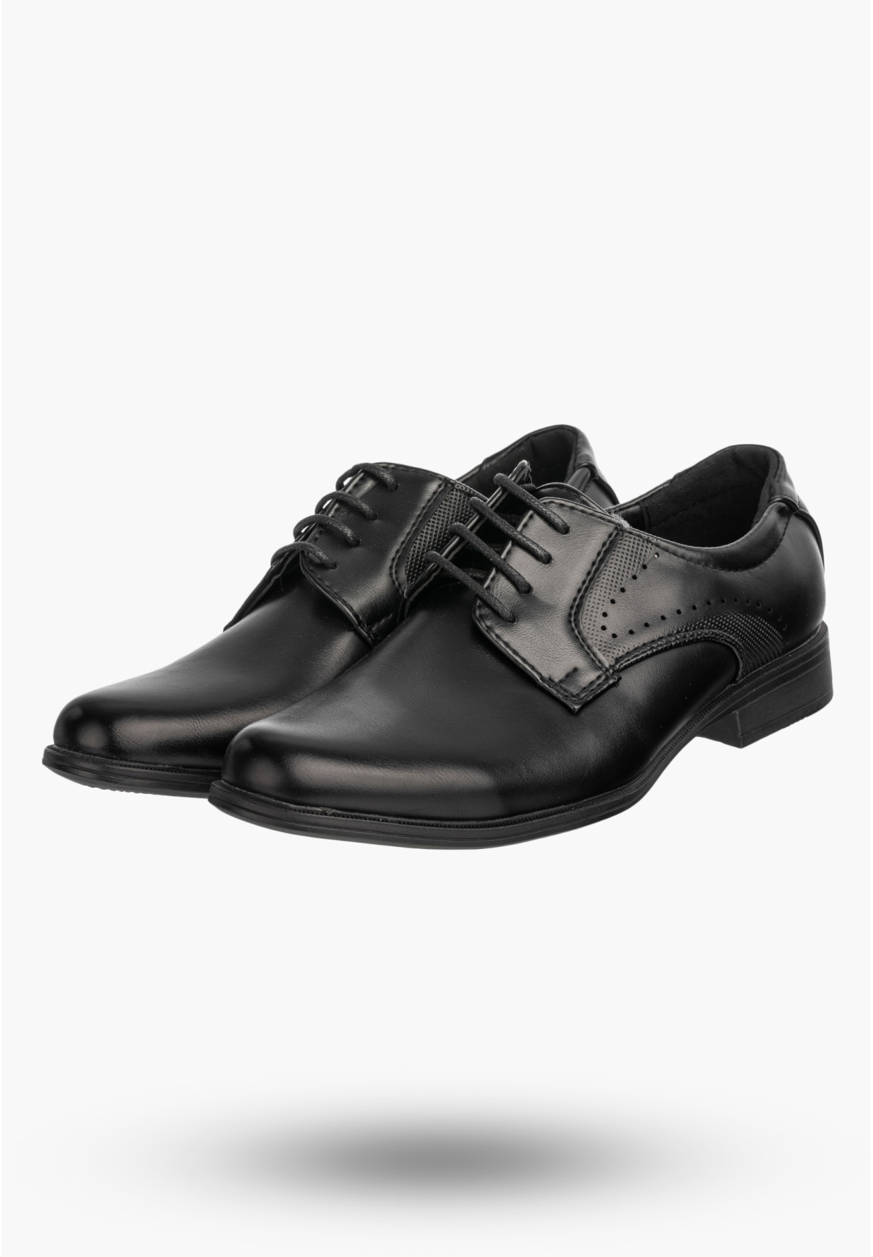 Buty Chłopięce Ekoskóra Eleganckie Wizytowe Komunijne Półbuty Czarne