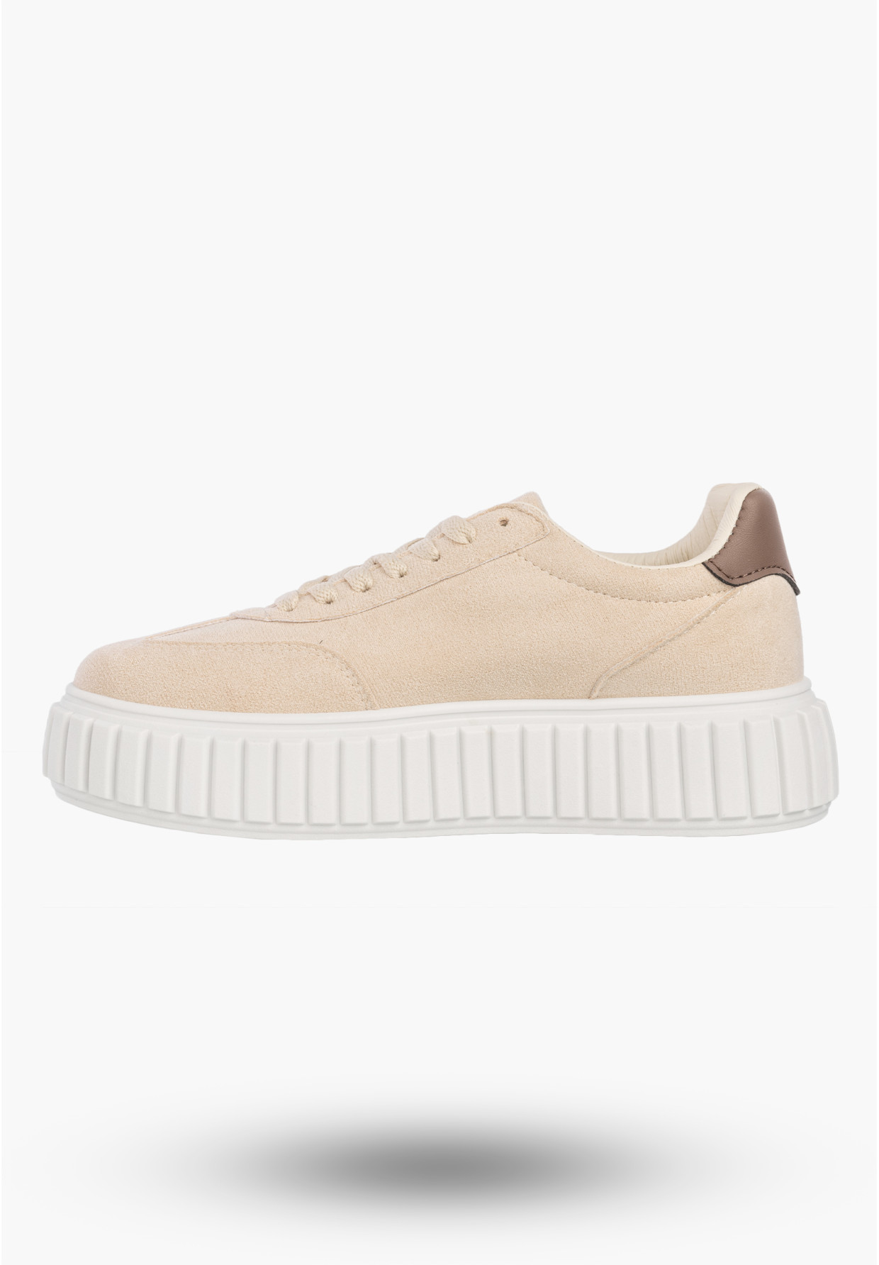 Sneakersy Damskie Sportowe Buty Na Platformie Miejskie Casual Beżowe