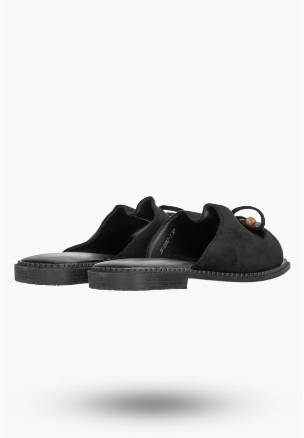Klapki Damskie Ekozamsz Letnie Buty Eleganckie Z Kokardką Casual Czarne