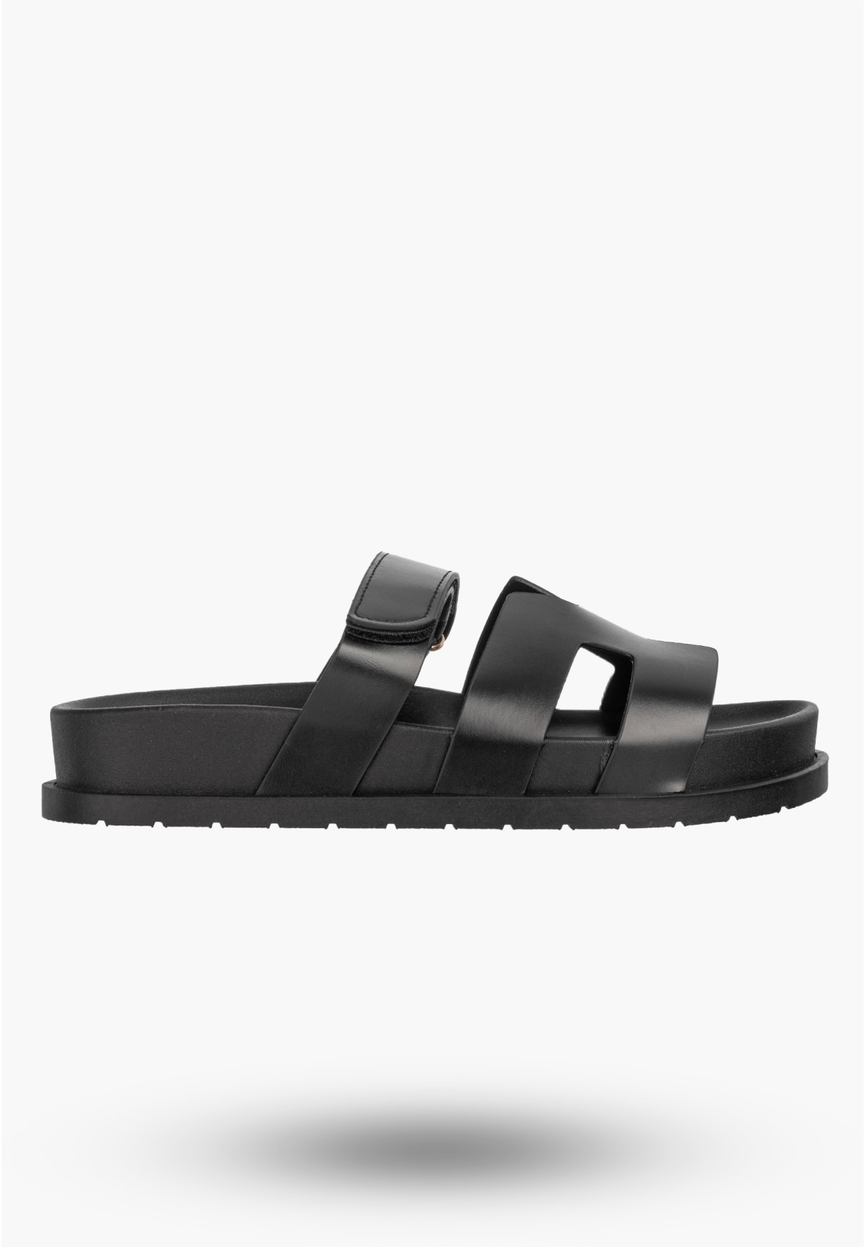 Klapki Damskie Ekoskóra Letnie Buty Klasyczne Na Rzepy Casual Czarne