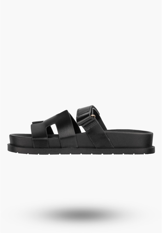 Klapki Damskie Ekoskóra Letnie Buty Klasyczne Na Rzepy Casual Czarne