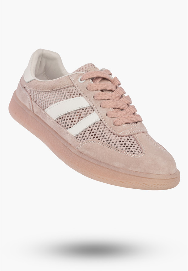 Różowe sneakersy damskie Goodin skórzane