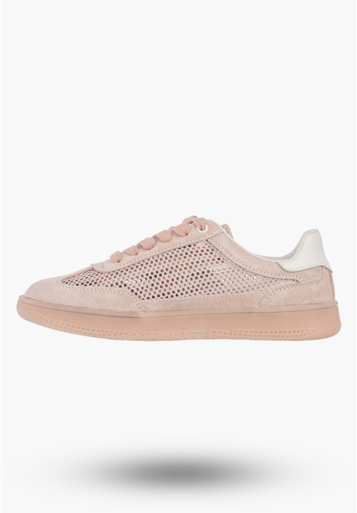Sneakersy Damskie Buty Skórzane Sportowe Siateczka Półbuty Casual Różowe Goodin