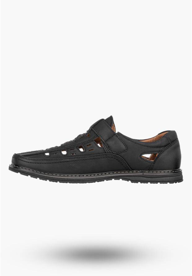 Mokasyny Męskie Eleganckie Buty Półbuty Unisoft Czarne 24MN16-8210