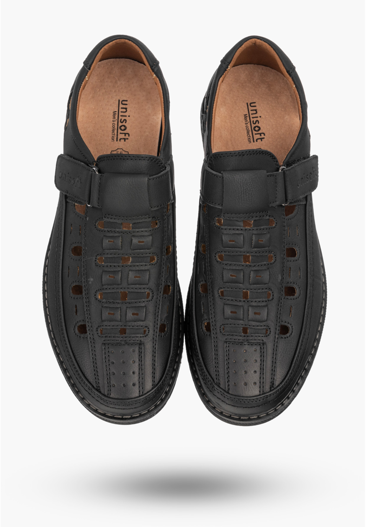 Mokasyny Męskie Eleganckie Buty Półbuty Unisoft Czarne 24MN16-8210