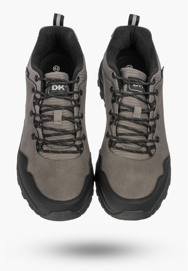 Sneakersy Męskie Ekoskóra Buty Sportowe Półbuty Outdoor Szare DK TRAIL