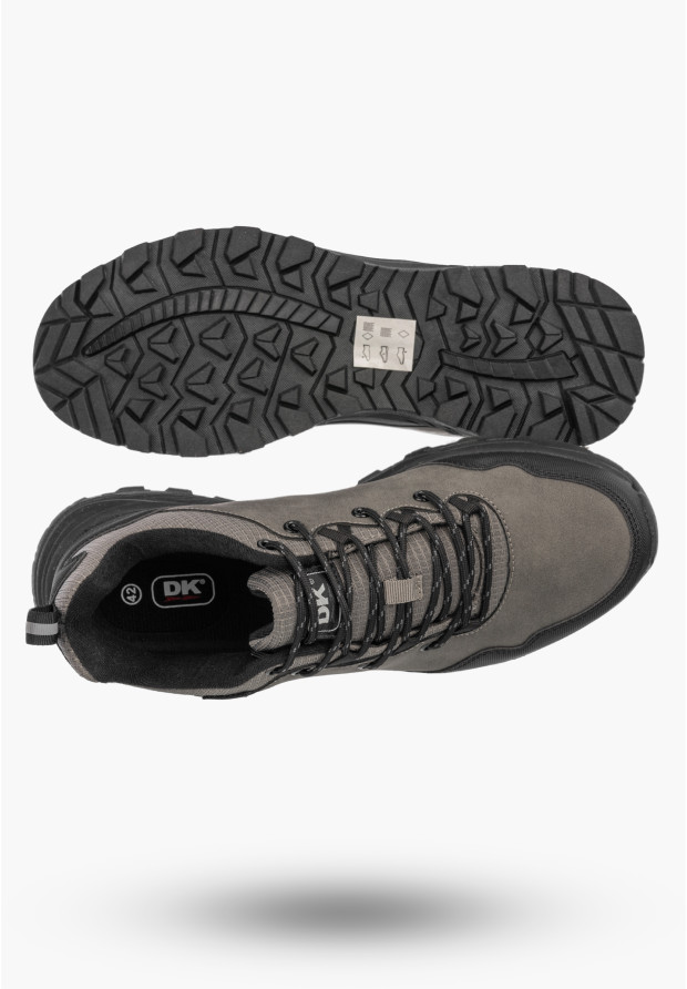 Sneakersy Męskie Ekoskóra Buty Sportowe Półbuty Outdoor Szare DK TRAIL