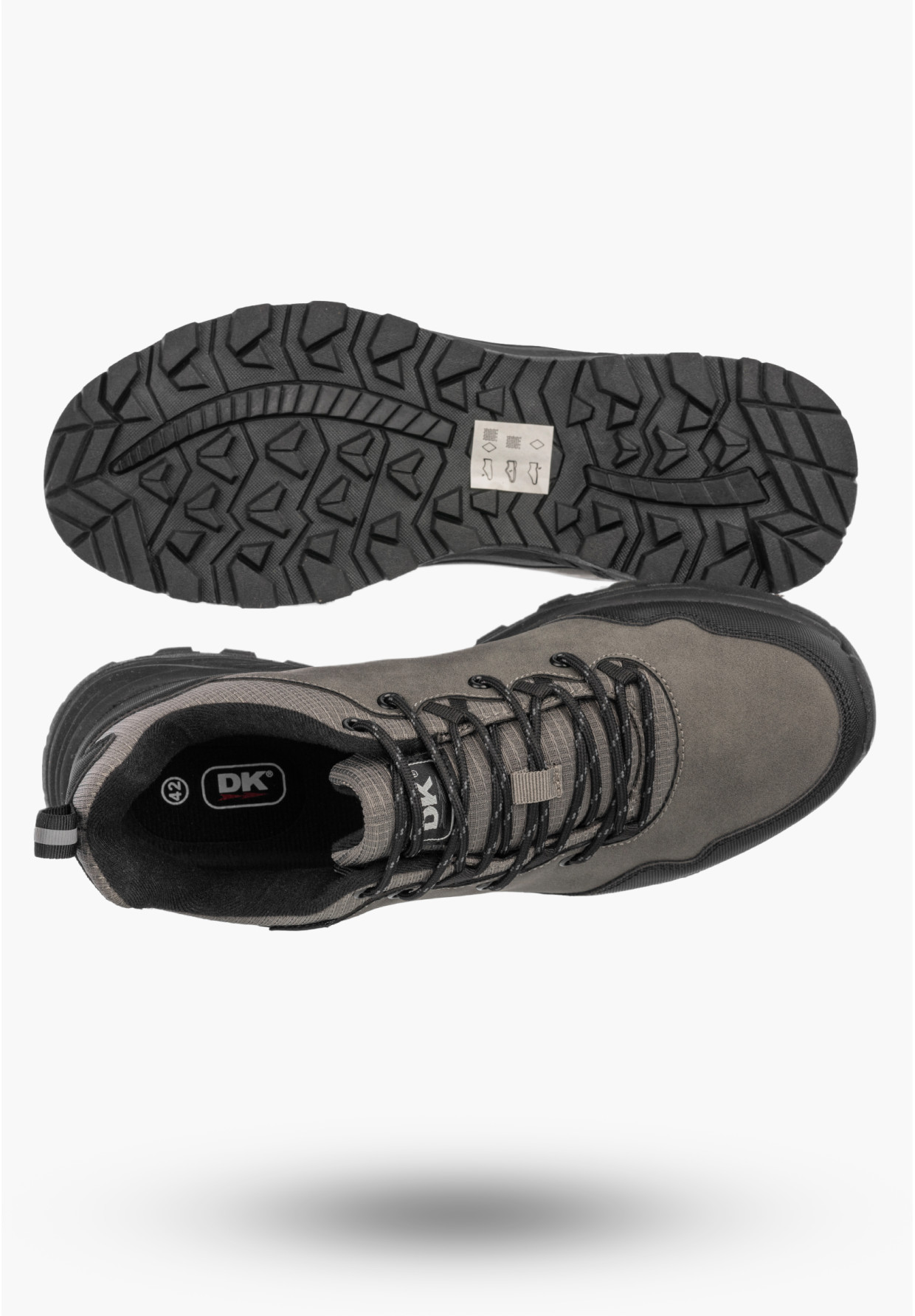 Sneakersy Męskie Ekoskóra Buty Sportowe Półbuty Outdoor Szare DK TRAIL