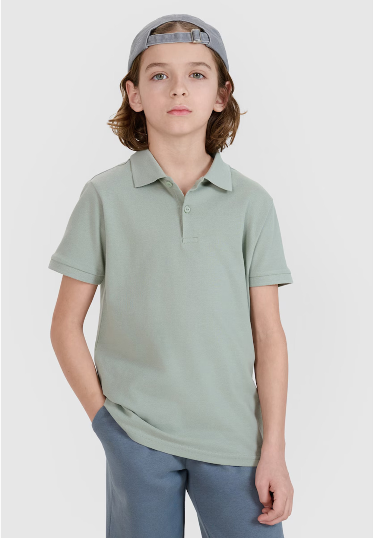 Koszulka Dziecięca 4F T-shirt Polo Z Kołnierzem Zielony 4FJWMM00TPTSU513