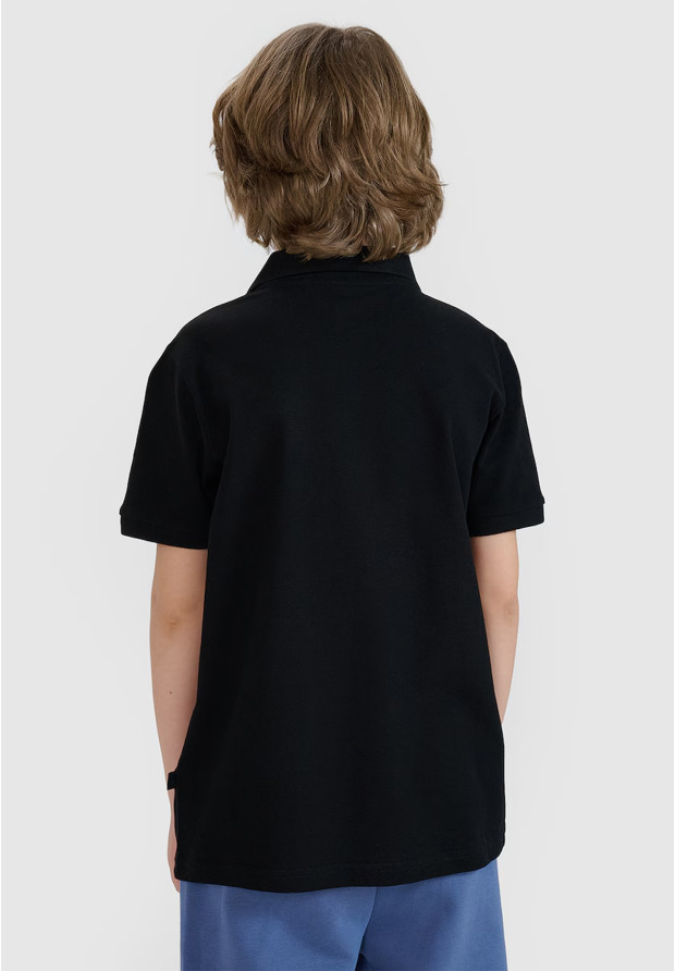 Koszulka Dziecięca 4F T-shirt Polo Z Kołnierzem Czarny 4FJWMM00TPTSU513