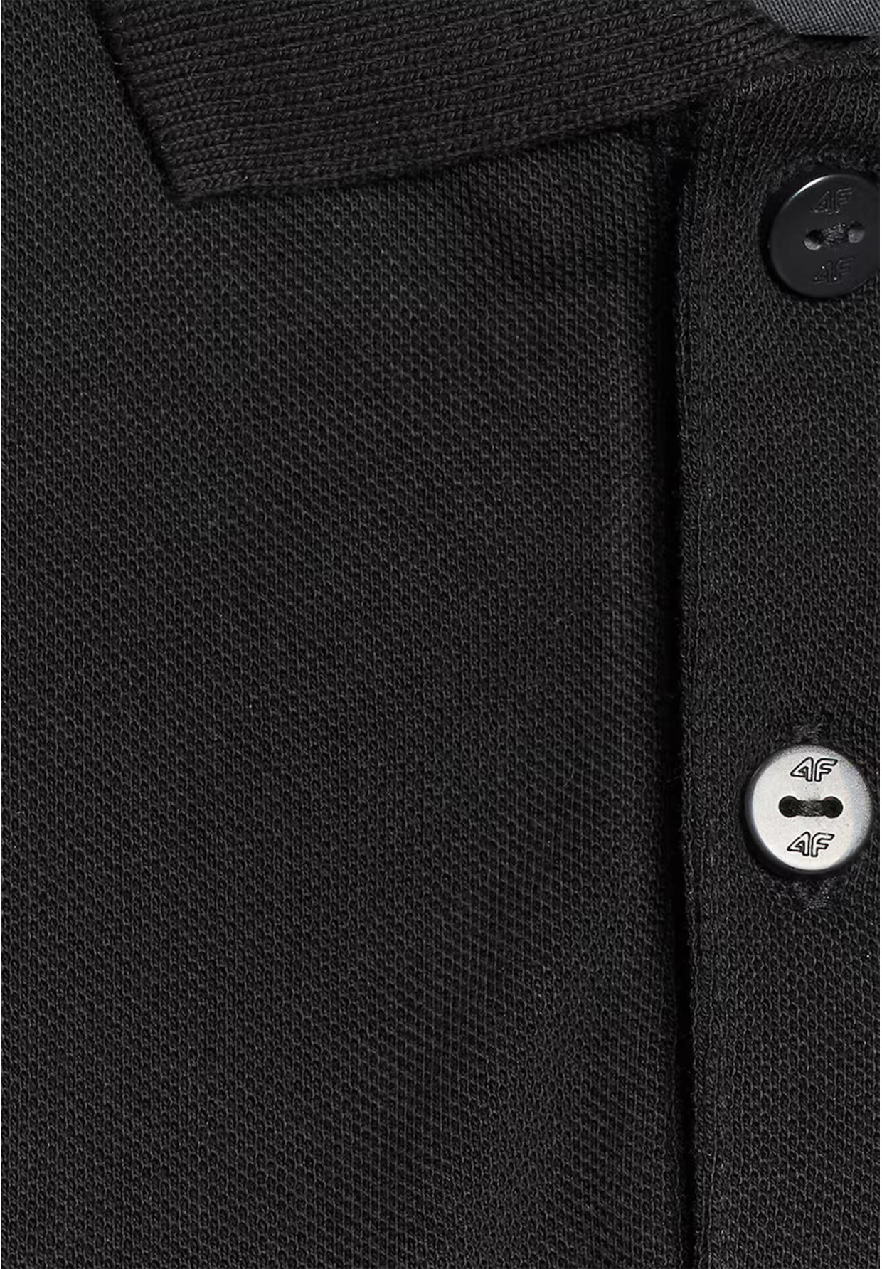 Koszulka Dziecięca 4F T-shirt Polo Z Kołnierzem Czarny 4FJWMM00TPTSU513