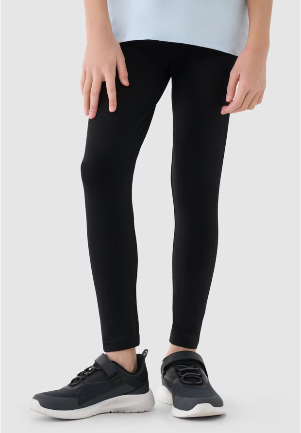 Czarne legginsy dziecięce 4F slim