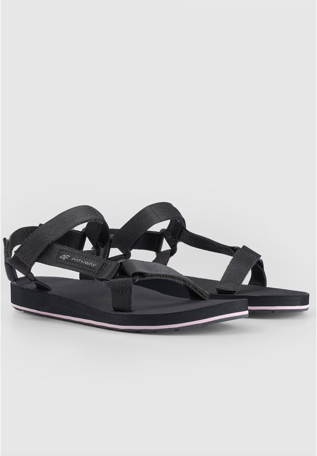 Sandały Damskie 4F Buty Letnie Na Rzepy Lekkie Ciemny Szary 4FRSS24FSANF054