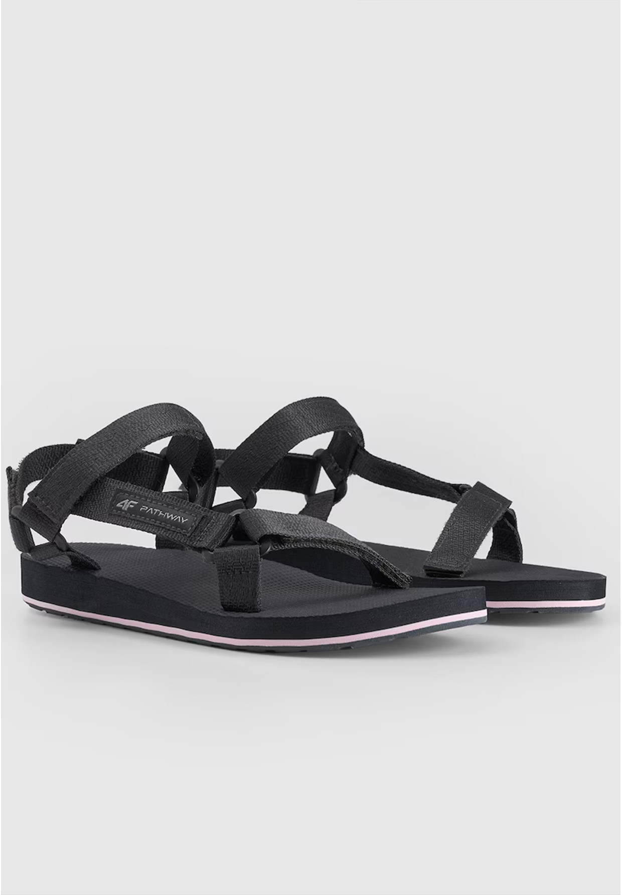 Sandały Damskie 4F Buty Letnie Na Rzepy Lekkie Ciemny Szary 4FRSS24FSANF054