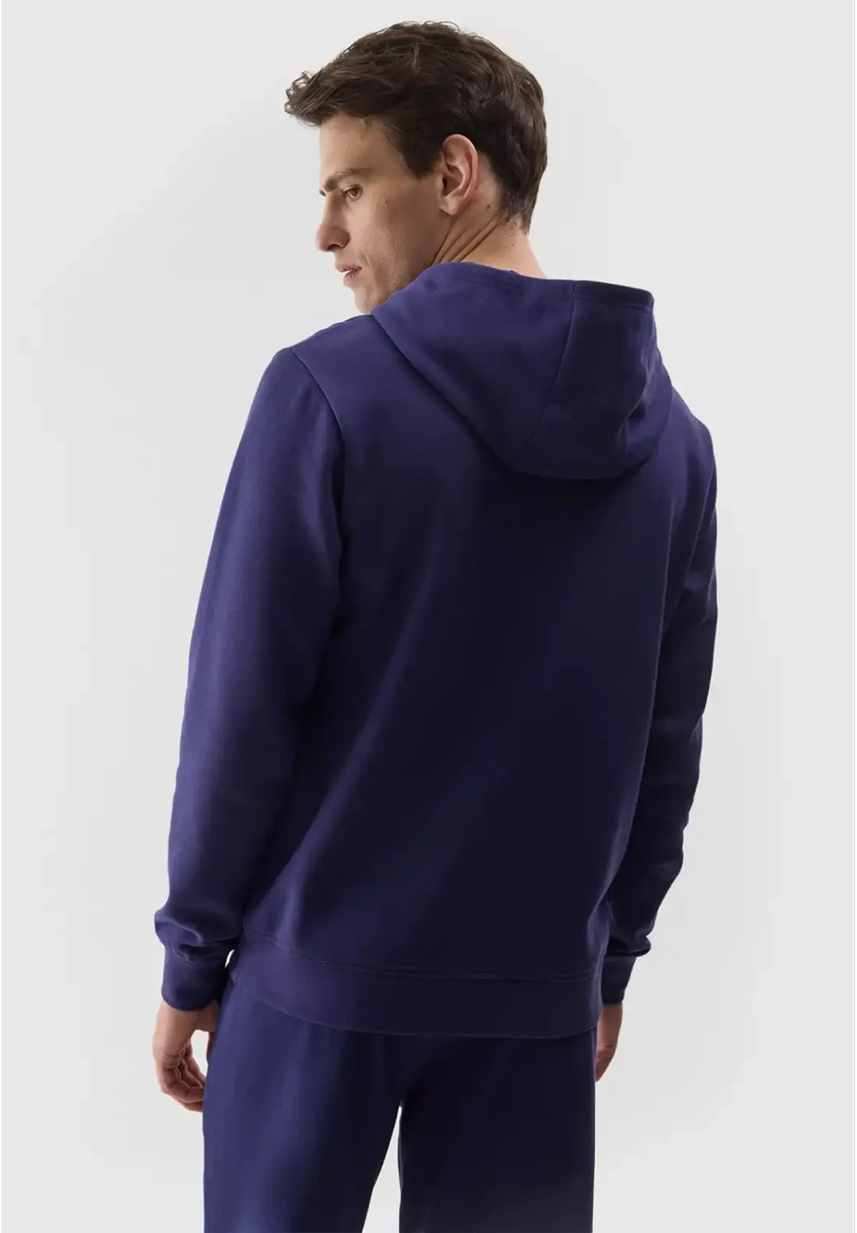 Bluza Męska 4F Z Kapturem Ocieplana Nierozpinana Sportowa Granatowa 4FWSS24TSWSM0950