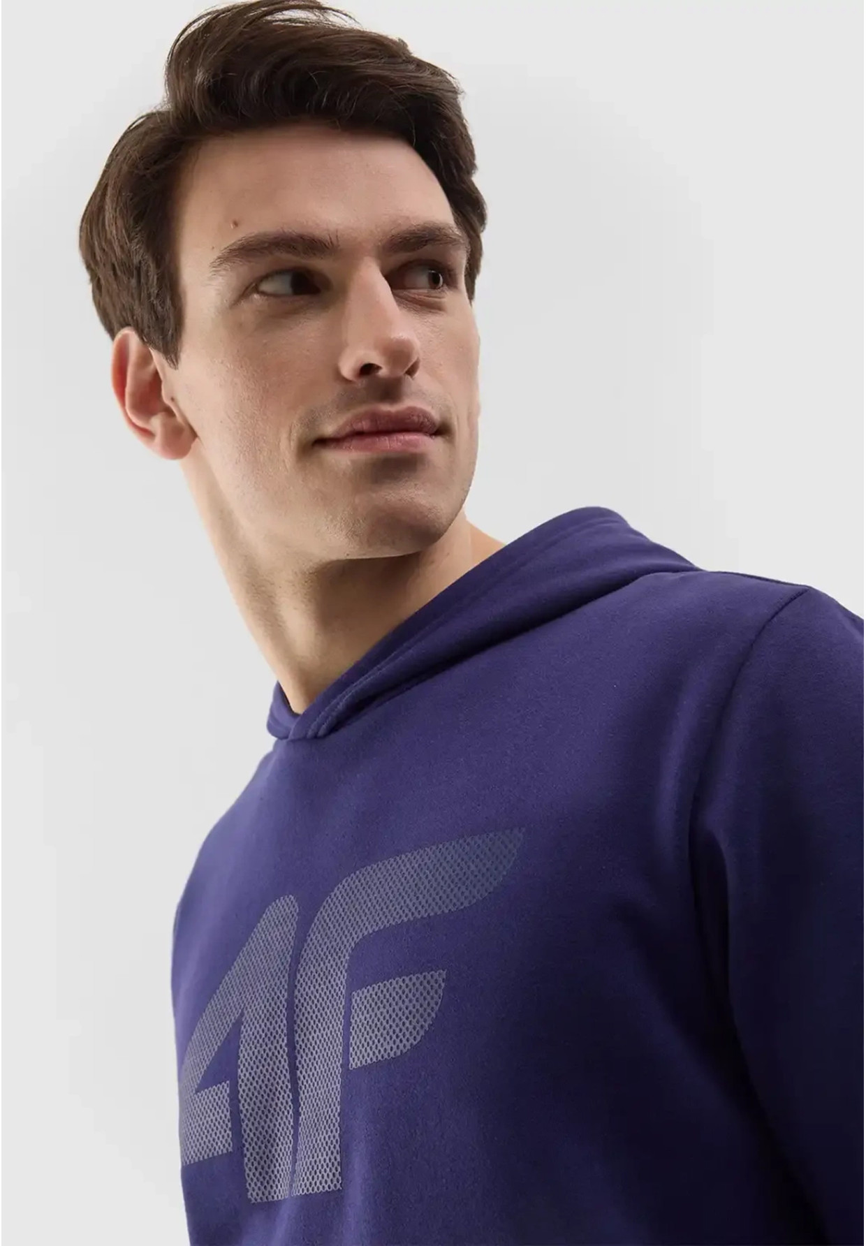 Bluza Męska 4F Z Kapturem Ocieplana Nierozpinana Sportowa Granatowa 4FWSS24TSWSM0950